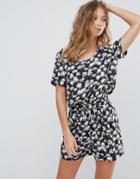 Deby Debo Palmito Floral Print Romper - Black