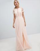 Little Mistress Embellished Bodice Maxi Dress - Pink