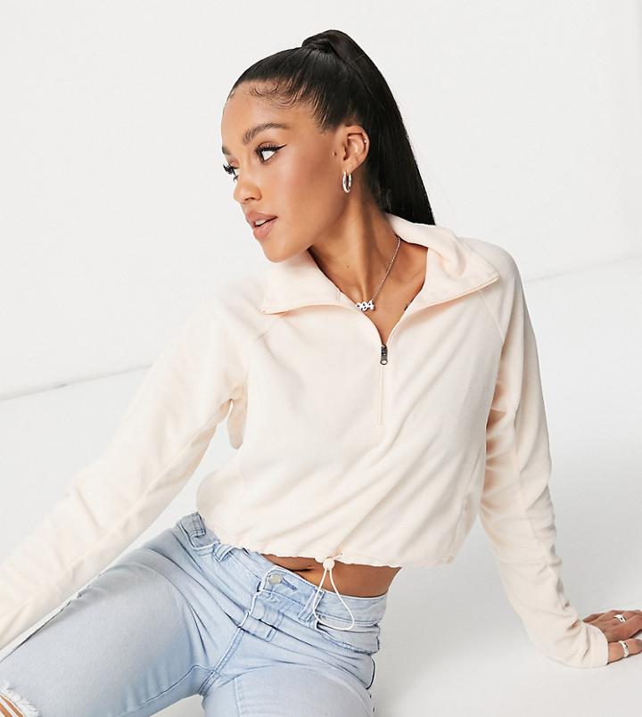 Columbia Cropped Glacial 1/4 Zip Fleece In Light Pink Exclusive To Asos