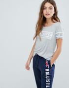 Hollister Ringer Tee With Back Logo - Black