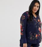 Oasis Curve Shirt In Floral Print - Multi
