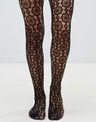 Gipsy Circle Floral Tights - Black