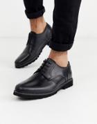 Red Tape Leather Lace Up Shoe In Black