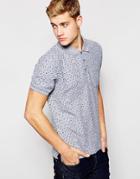 Native Youth Star Pique Polo Shirt - Gray
