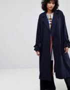 2nd Day Stripe Trench Coat - Navy