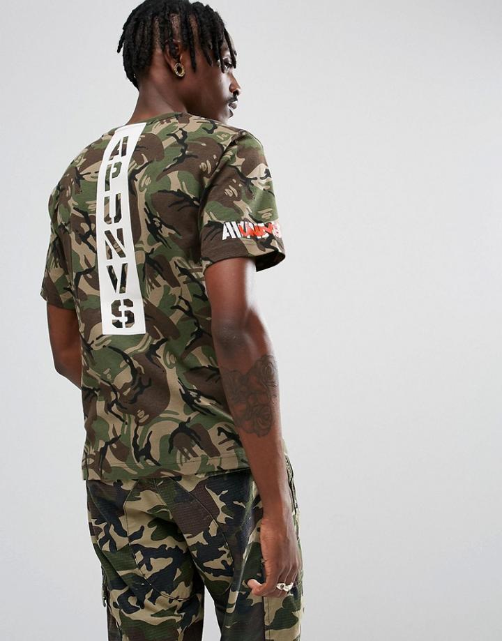 Aape By A Bathing Ape T-shirt With Universe Back Print - Green