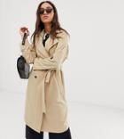 Stradivarius Trench Coat With Tortoise Effect Buttons In Beige