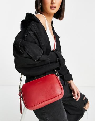 Paul Costelloe Leather Crossbody Bag In Red
