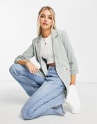 Miss Selfridge Double Breasted Blazer In Mint Green