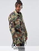 Reclaimed Vintage Bdc Camo Jacket With Straps - Green
