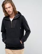New Era Crafted Hoodie With Faux Suede Hood - Black