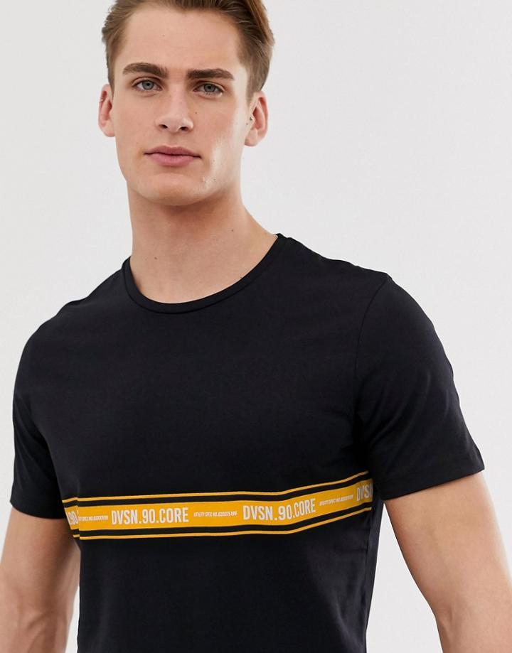 Jack & Jones Core T-shirt With Taping Detail - Black