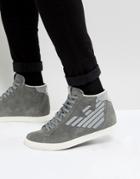 Emporio Armani Ea7 Logo Hi Top Sneakers - Gray