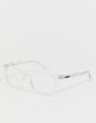 Quay Australia Hardwire Square Clear Lens Glasses In Clear With Blue Light Blocker
