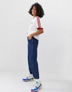 Adidas Originals Adicolor Three Stripe T-shirt In White And Red - White