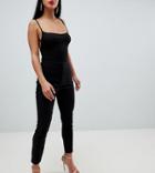 Asos Design Petite High Waist Pants In Skinny Fit - Black