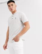 Religion Grandad Collar Polo In White