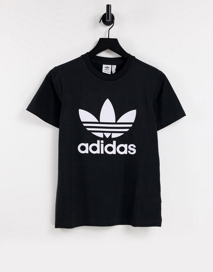 Adidas Originals Adicolor Large Logo T-shirt In Black