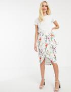 Ted Baker Camiila Midi Wrap Skirt In Hedgerow Floral - Multi