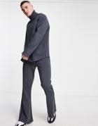 Asos Design Skinny Flared Sweatpants In Washed Black - Part Of A Set