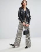 People Tree Organic Cotton Wide Leg Joggers In Breton Stripe - Multi