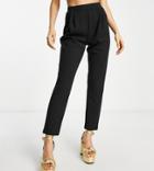 Asos Design Petite Recycled Jersey Tapered Suit Pants In Black