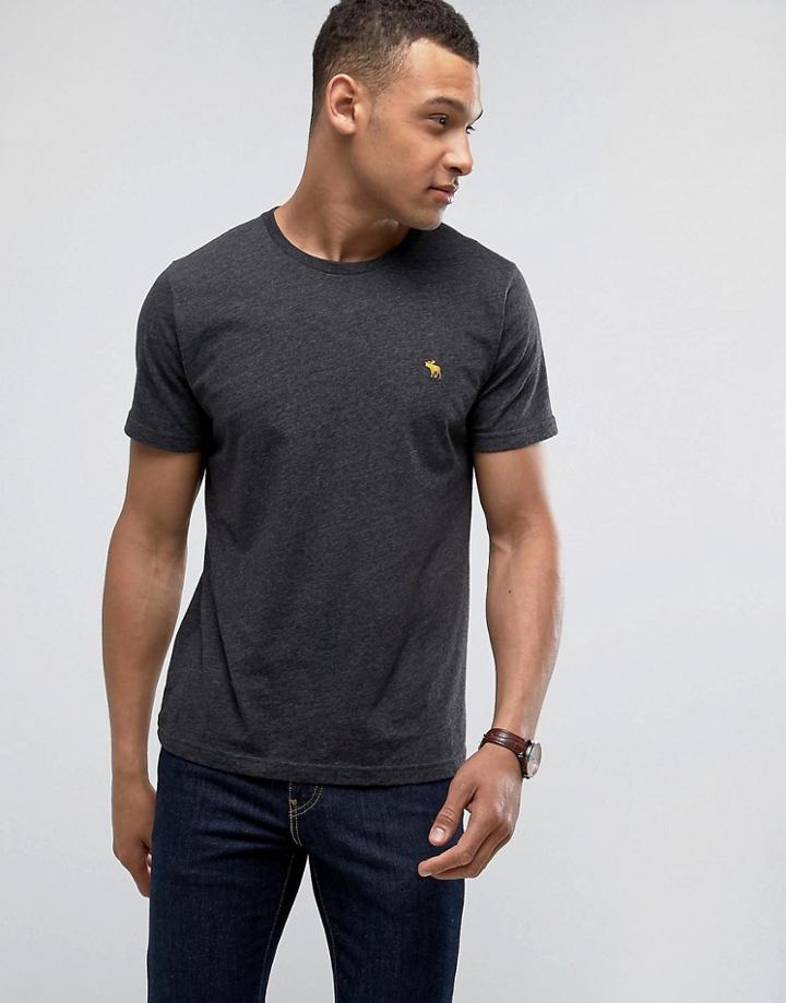 Abercrombie & Fitch T-shirt Muscle Slim Fit Moose Logo In Gray Marl - Gray