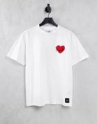 Sixth June Heart Embroidered Patch Oversize T-shirt In White