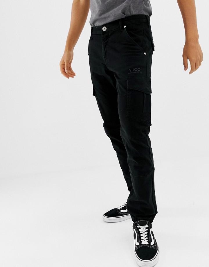 Voi Jeans Cuffed Cargo Pants In Tapered Fit - Green