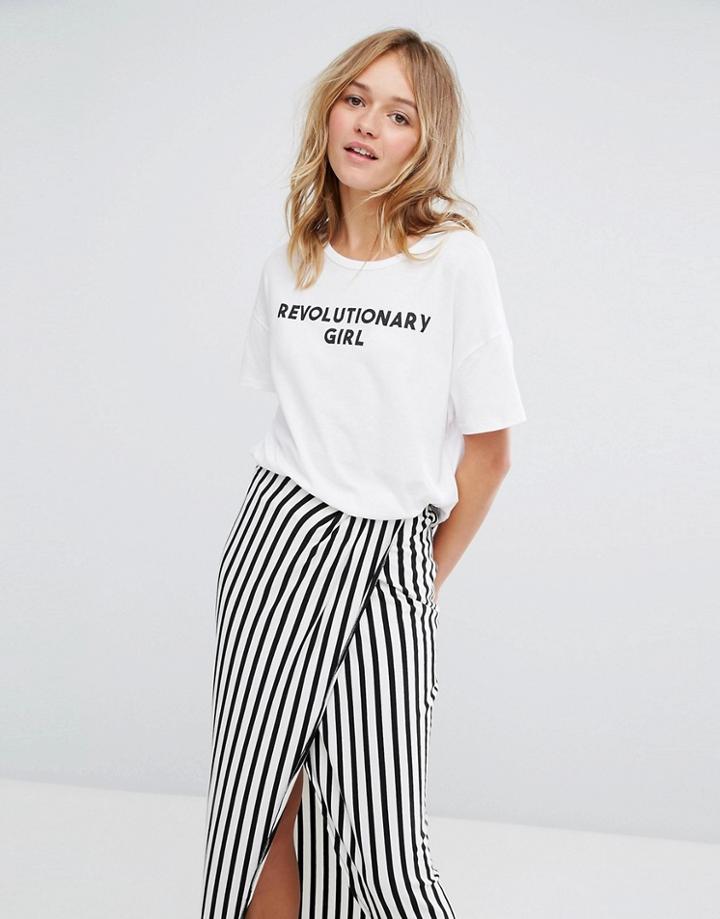Pull & Bear Revolutionary Print T-shirt - White