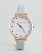 Olivia Burton Vegan Big Dial Gray And Rose Gold Watch - White