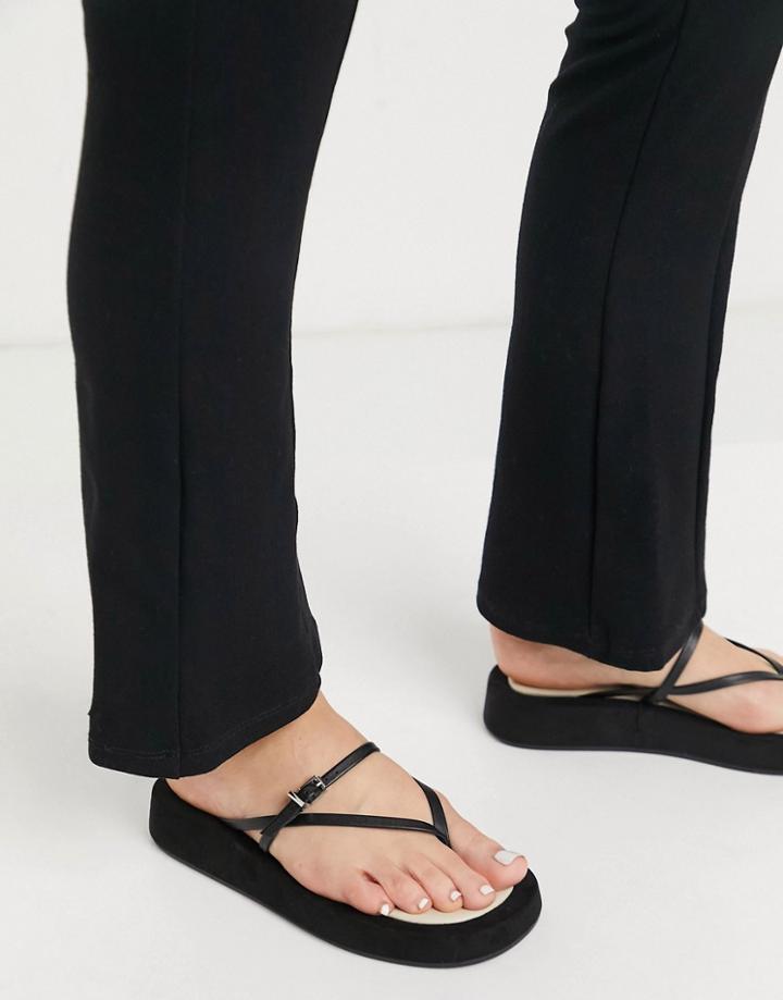 Asos Design Fateful Chunky Flip Flop Sandals In Black