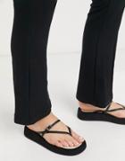 Asos Design Fateful Chunky Flip Flop Sandals In Black
