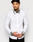 Love Moschino Smart Shirt With Contrast Collar And Cuffs - White
