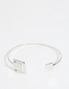 Asos Square Open Cuff Bracelet - Silver