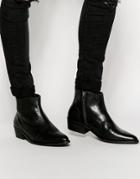 Selected Homme Bob Stacked Heel Zip Boots - Black