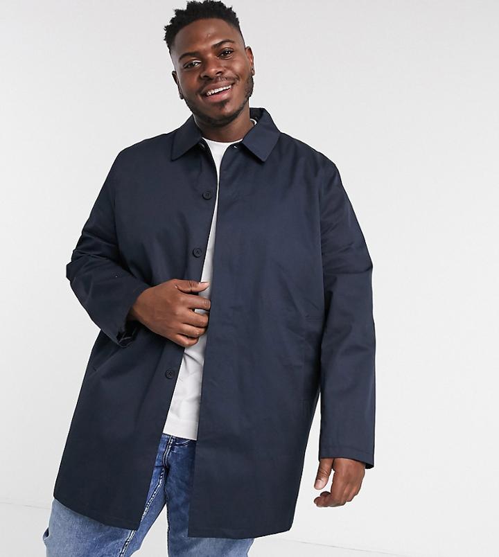 New Look Plus Mac Coat In Navy