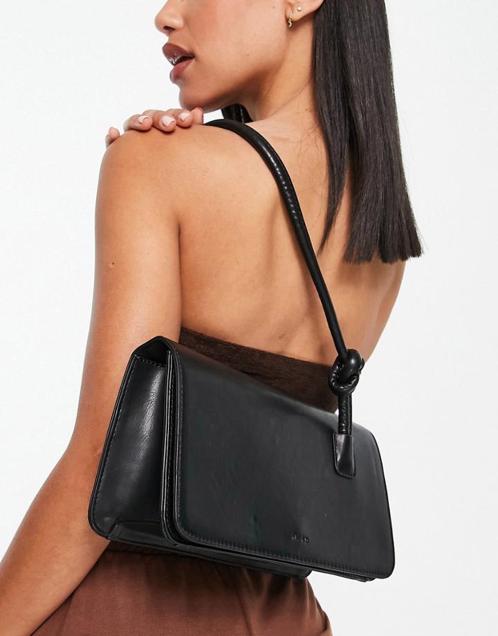 Na-kd Knot Strap Wide Shoulder Bag In Black