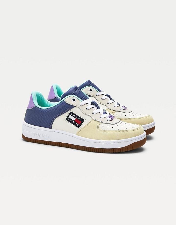 Tommy Jeans Basket Varsity Colorblock Sneakers In Multi
