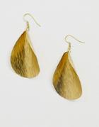 People Tree Handmade Curved Earrings - Gold