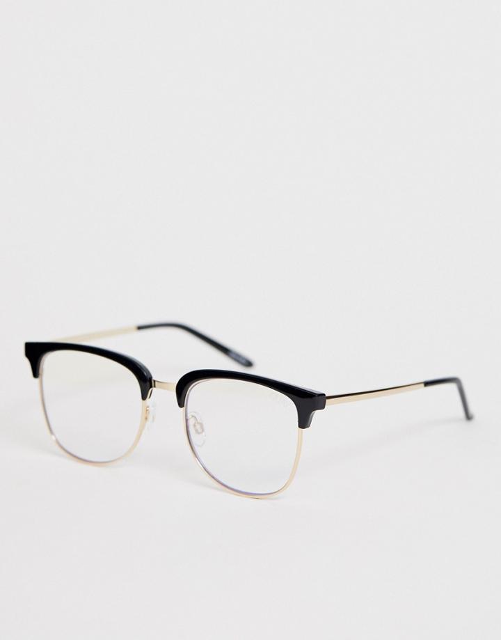 Quay Australia Evasive Square Glasses With Black Frame - Black