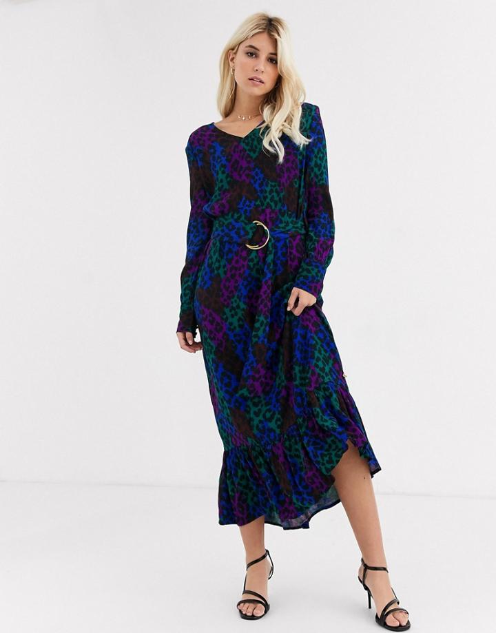 Fabienne Chapot Carlotta Patchy Leopard Midi Dress-multi