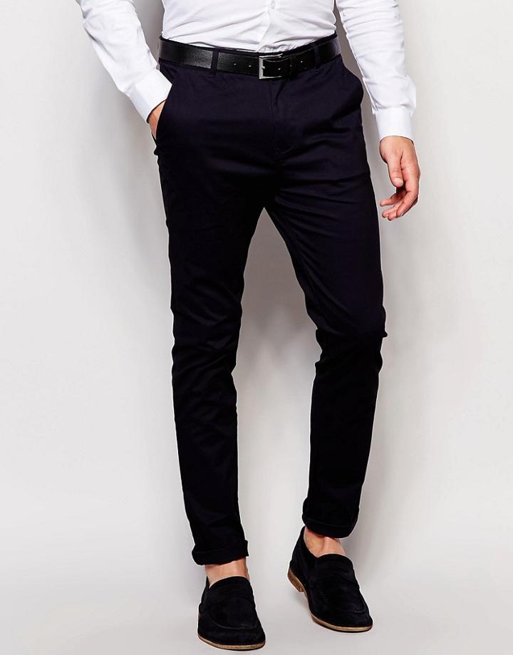 New Look Slim Fit Chino In Navy - Navy