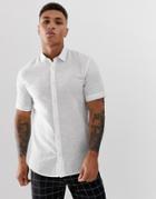 Only & Sons Short Sleeve Linen Shirt In White - White