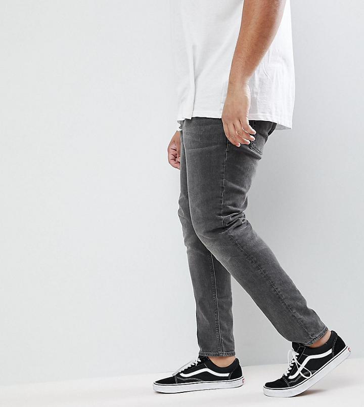 Asos Plus Skinny Jeans In Vintage Washed Black - Black