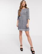 Miss Selfridge Plisse Mini Dress In Lilac Floral-purple