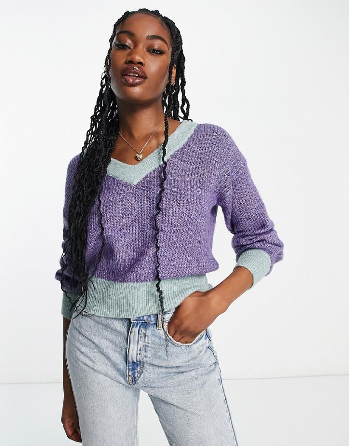 Jdy Hanna V-neck Sweater In Gray