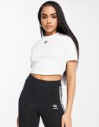 Adidas Originals Essentials Cropped Top With Central Logo In White
