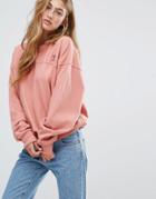 Adidas Originals Oversized Sweatshirt In Dusky Pink - Pink