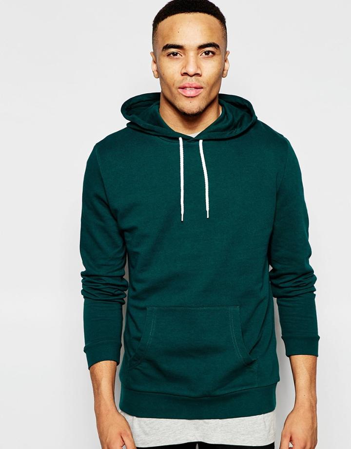 Asos Hoodie In Green - Deep Green